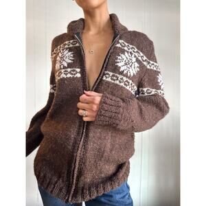 Vintage Zip Up Snowflake Jacket Size Medium
